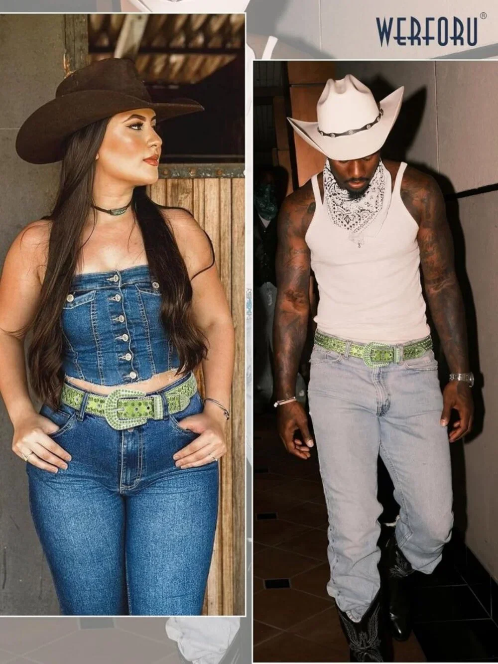 Stylish Rhinestone Studded Leather Belt for Women & Men - Unisex Bling Cowgirl